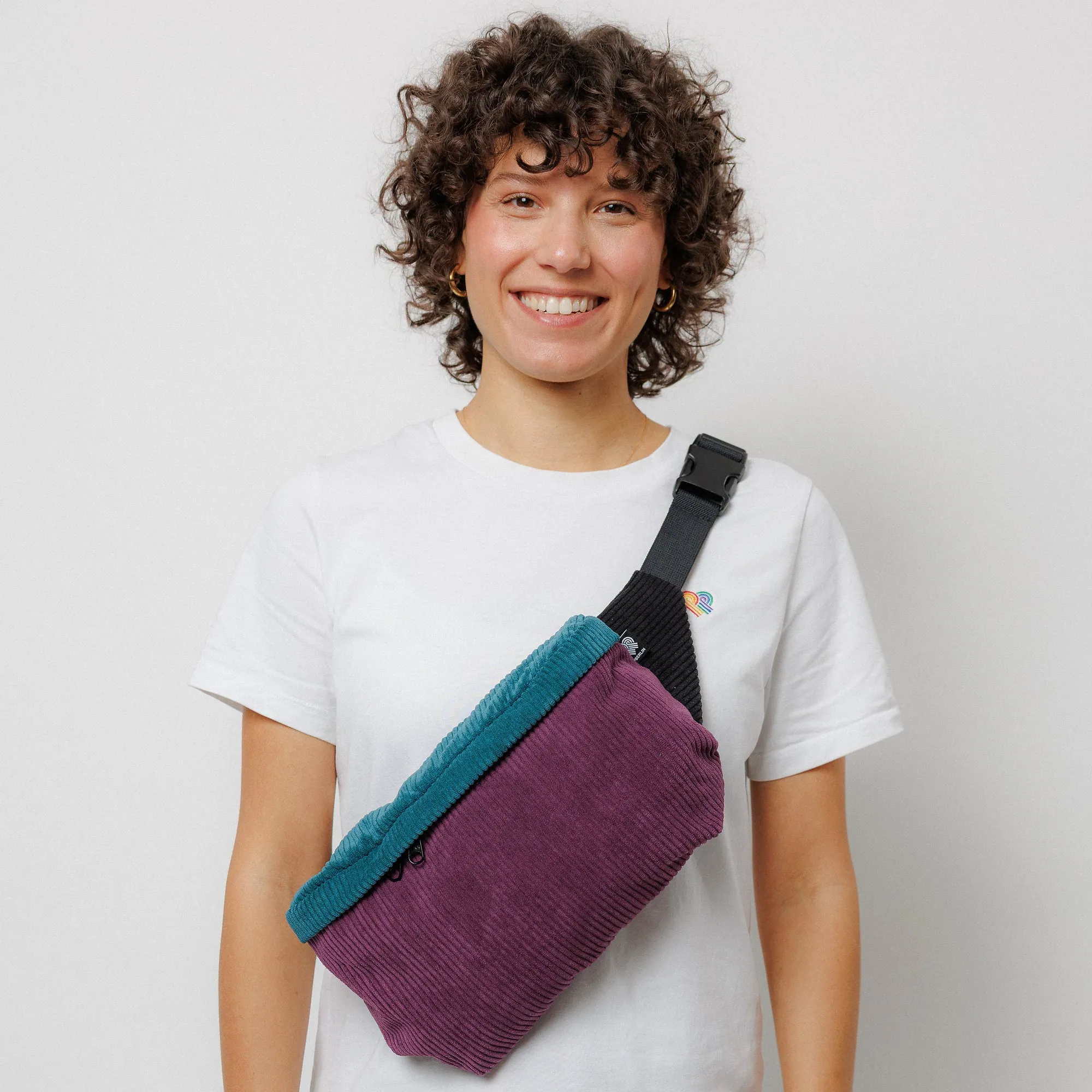 Bauchtasche Groß Eckig Cord Farbtrio - Image 14
